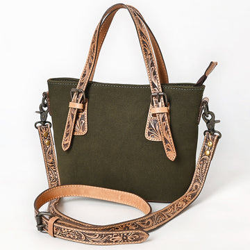 American Darling Crossbody Hand Tooled Oil Rustic Cotton Fabric Genuine Leather Women Bag Western Handbag Purse